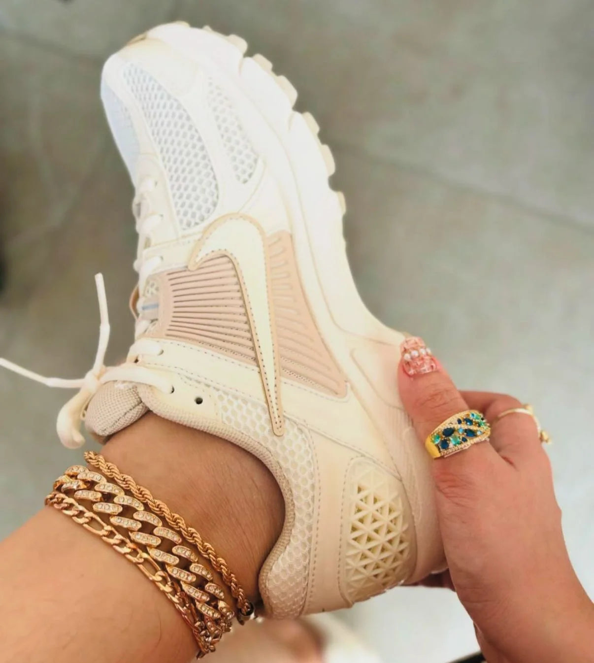 Women’s Retro Mesh Lifestyle Sneakers – Cream & Sail White | Chunky Y2K Inspired Breathable Walking Shoes