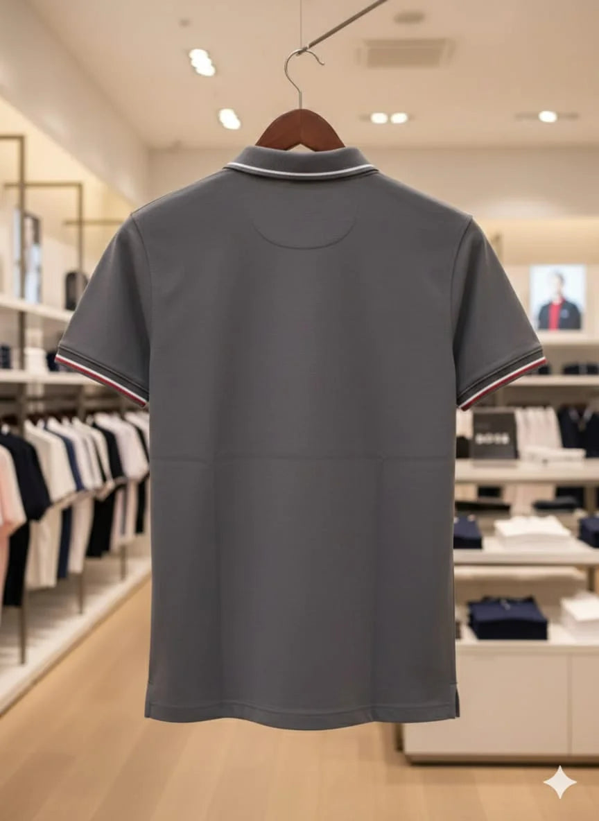 HUGO BOSS || Men's Slim-Fit Luxury Polo Shirt – Signature Tipped Collar & Cuff Design