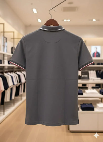 HUGO BOSS || Men's Slim-Fit Luxury Polo Shirt – Signature Tipped Collar & Cuff Design