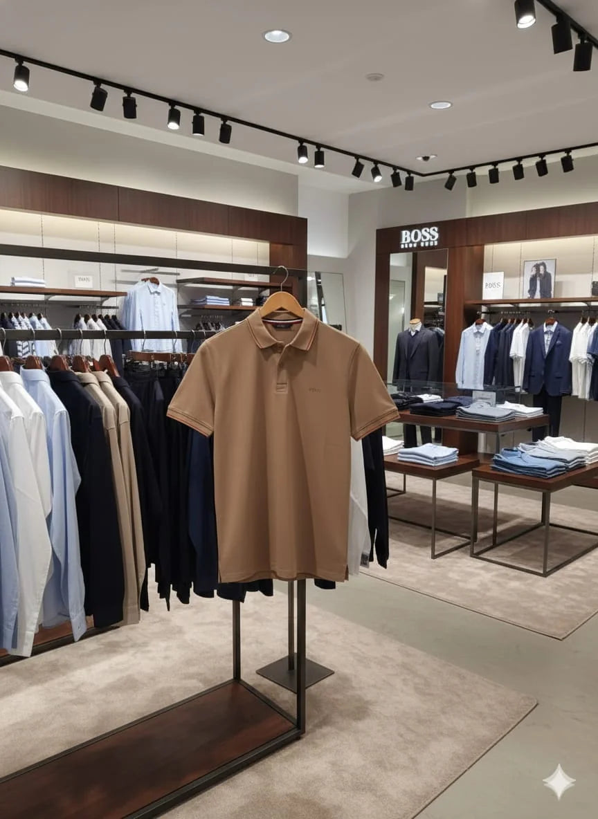 HUGO BOSS || Men's Slim-Fit Luxury Polo Shirt – Signature Tipped Collar & Cuff Design