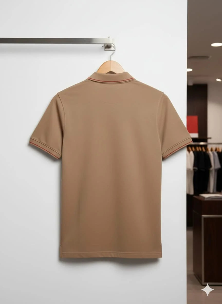 HUGO BOSS || Men's Slim-Fit Luxury Polo Shirt – Signature Tipped Collar & Cuff Design