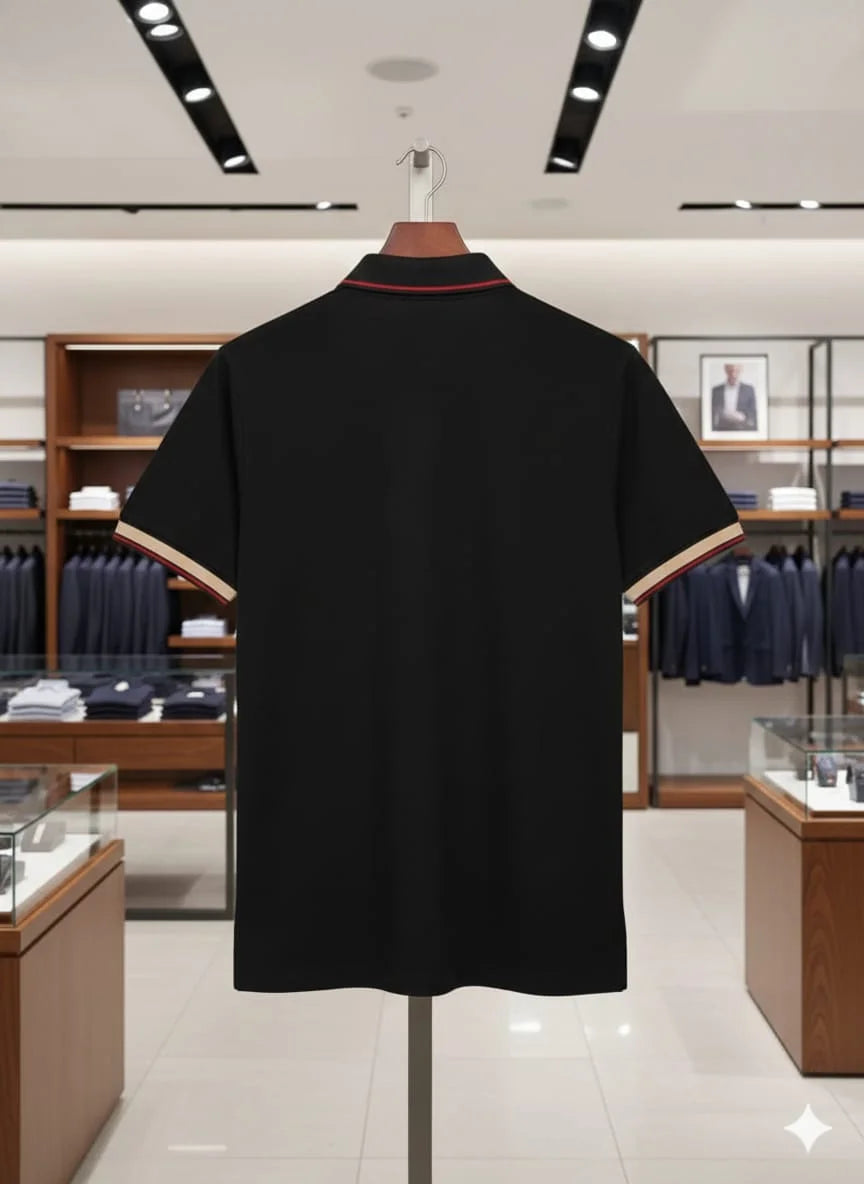 HUGO BOSS || Men's Slim-Fit Luxury Polo Shirt – Signature Tipped Collar & Cuff Design