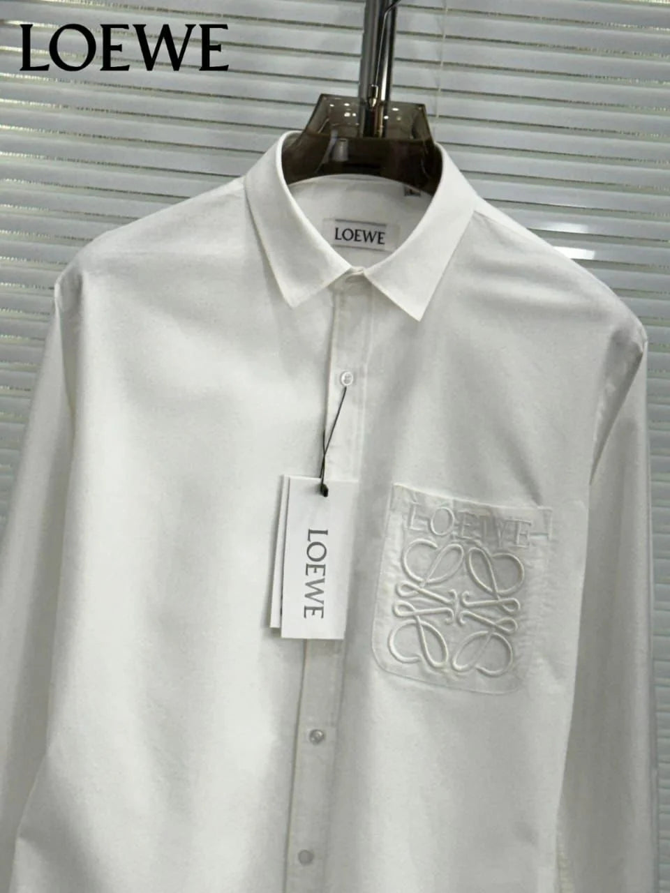 LOEWE || Men’s Anagram Embroidered Patch Pocket Button-Down Shirt