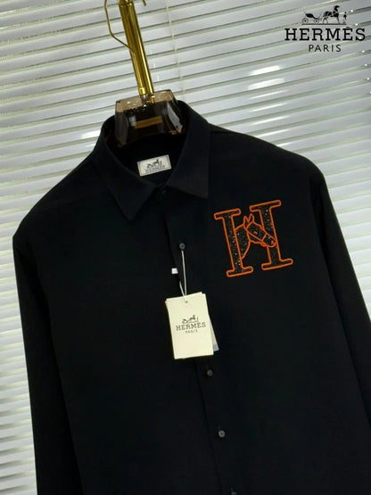 HERMES || "H-Equus" Signature Embroidered Button-Down – Limited Edition Luxury Dress Shirt