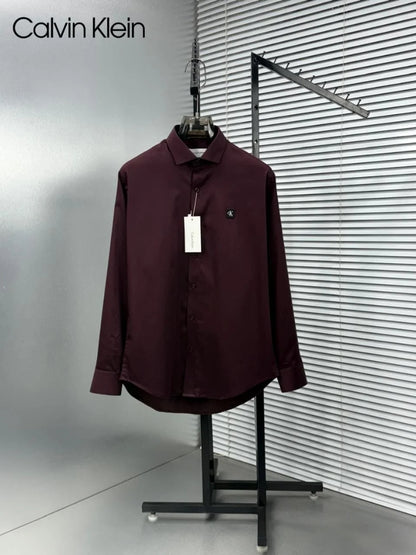 CALVIN KLIEN || Men’s Slim-Fit Liquid Cotton Dress Shirt – Premium Long Sleeve Button-Down