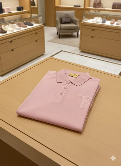 TOD'S || Men’s Monogram Piqué Polo Shirt – Slim Fit Short Sleeve with Embroidered Lion T-Logo