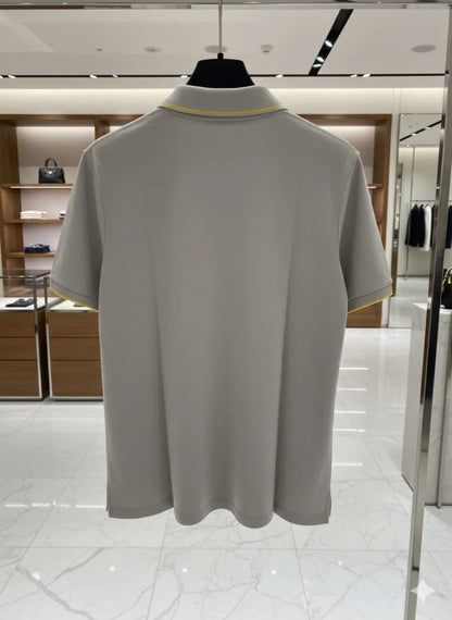 FENDI || Men's Bag Bugs Eyes Polo Shirt – Contrast Tipped Piqué Cotton