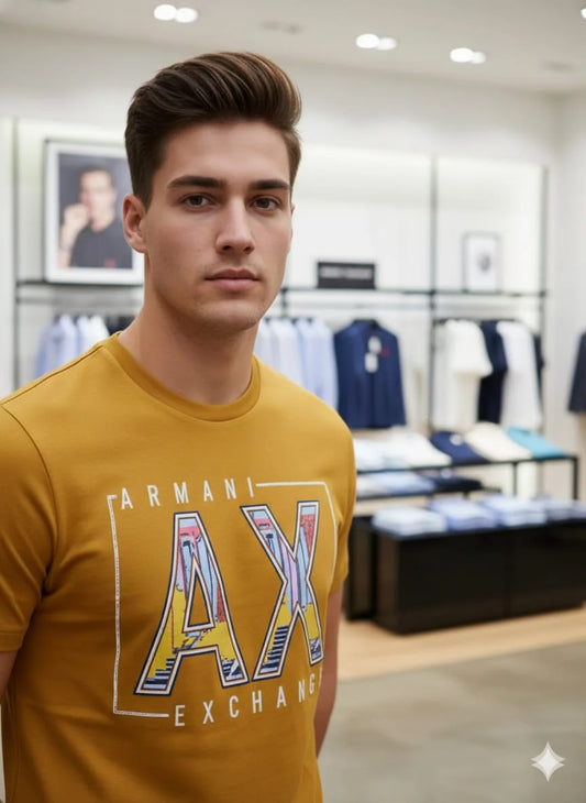 ARM*NI EXCH*NGE || Men's Iconic Graphic Logo Cotton T-Shirt – Premium Slim Fit Crew Neck