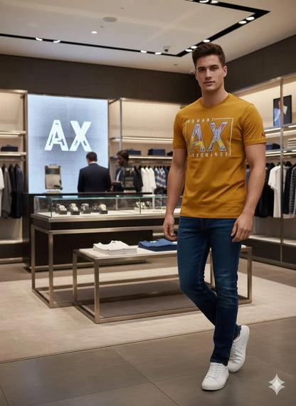 ARM*NI EXCH*NGE || Men's Iconic Graphic Logo Cotton T-Shirt – Premium Slim Fit Crew Neck