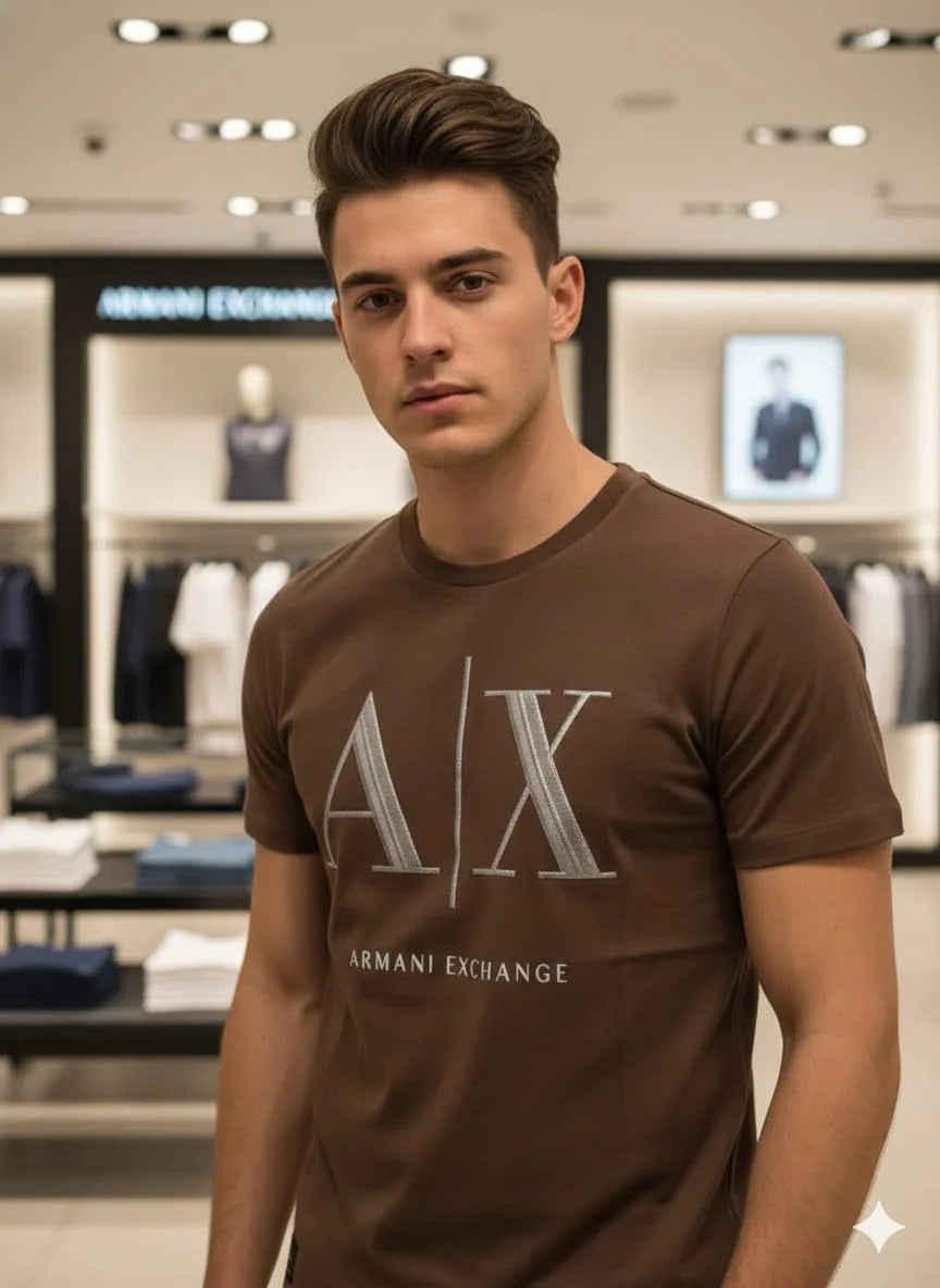 ARM*NI EXCH*NGE || Men's Iconic Graphic Logo Cotton T-Shirt – Premium Slim Fit Crew Neck