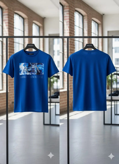 ARM*NI EXCH*NGE || Men's Iconic Graphic Logo Cotton T-Shirt – Premium Slim Fit Crew Neck