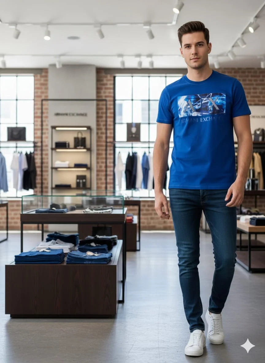 ARM*NI EXCH*NGE || Men's Iconic Graphic Logo Cotton T-Shirt – Premium Slim Fit Crew Neck