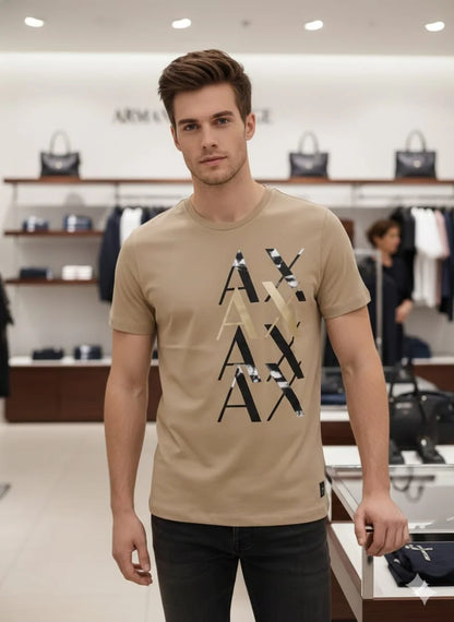 ARM*NI EXCH*NGE || Men's Iconic Graphic Logo Cotton T-Shirt – Premium Slim Fit Crew Neck