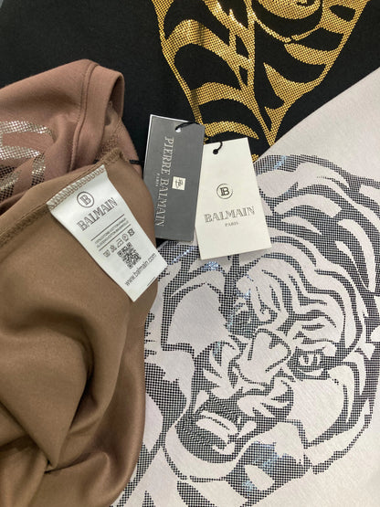 Balmain || Men's Rhinestone Tiger Graphic T-Shirt - Luxury Slim Fit Cotton Tee