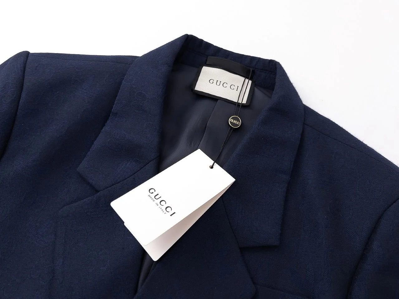 Adidas x Gucci Blazer - Luxury Double-Breasted Navy/Cream Wool 
