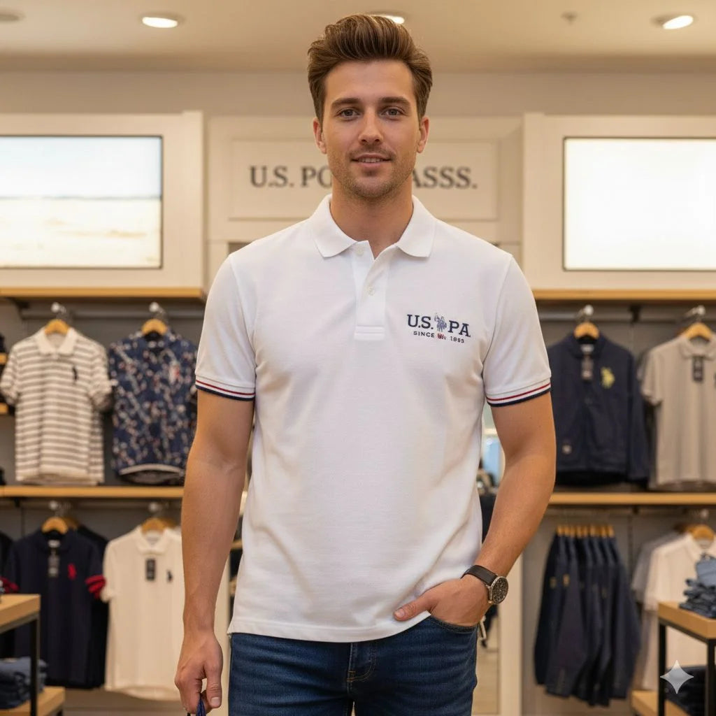 U.S. POLO ASSN. || Men’s Embroidered Polo T-Shirts – Official Game Supplier Edition