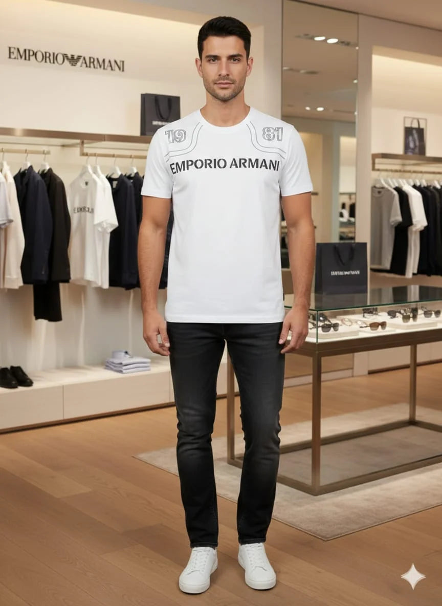 EMP*RIO ARM*NI || Men’s Heritage 1981 Graphic T-Shirt – Premium Cotton Crew Neck