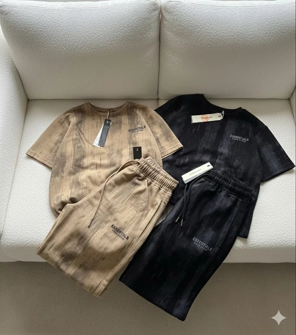 ESSENTIALS || Fear of God Ribbed Knit T-Shirt & Jogger Set – Premium Streetwear