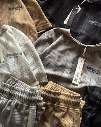 ESSENTIALS || Fear of God Ribbed Knit T-Shirt & Jogger Set – Premium Streetwear