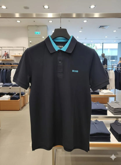 BOSS || Men's Slim-Fit Cotton Pique Polo Shirt – Luxury Casual Essentials