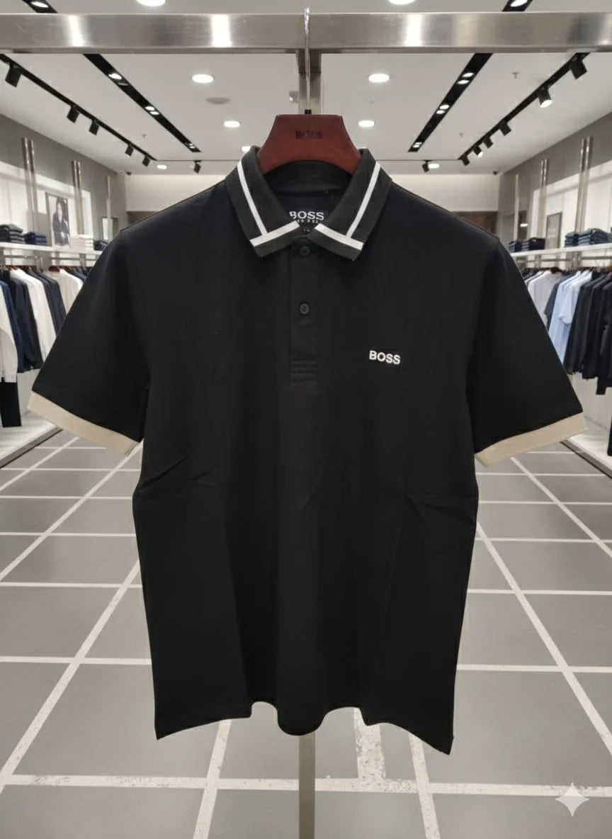 BOSS || Men's Slim-Fit Cotton Pique Polo Shirt – Luxury Casual Essentials