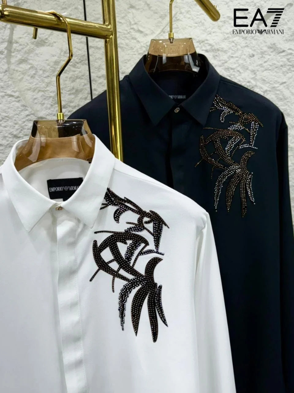 EMP*RIO ARM*NI || EA7 Men's Slim-Fit Rhinestone Embellished Button-Down Shirt