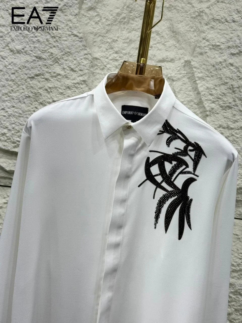 EMP*RIO ARM*NI || EA7 Men's Slim-Fit Rhinestone Embellished Button-Down Shirt