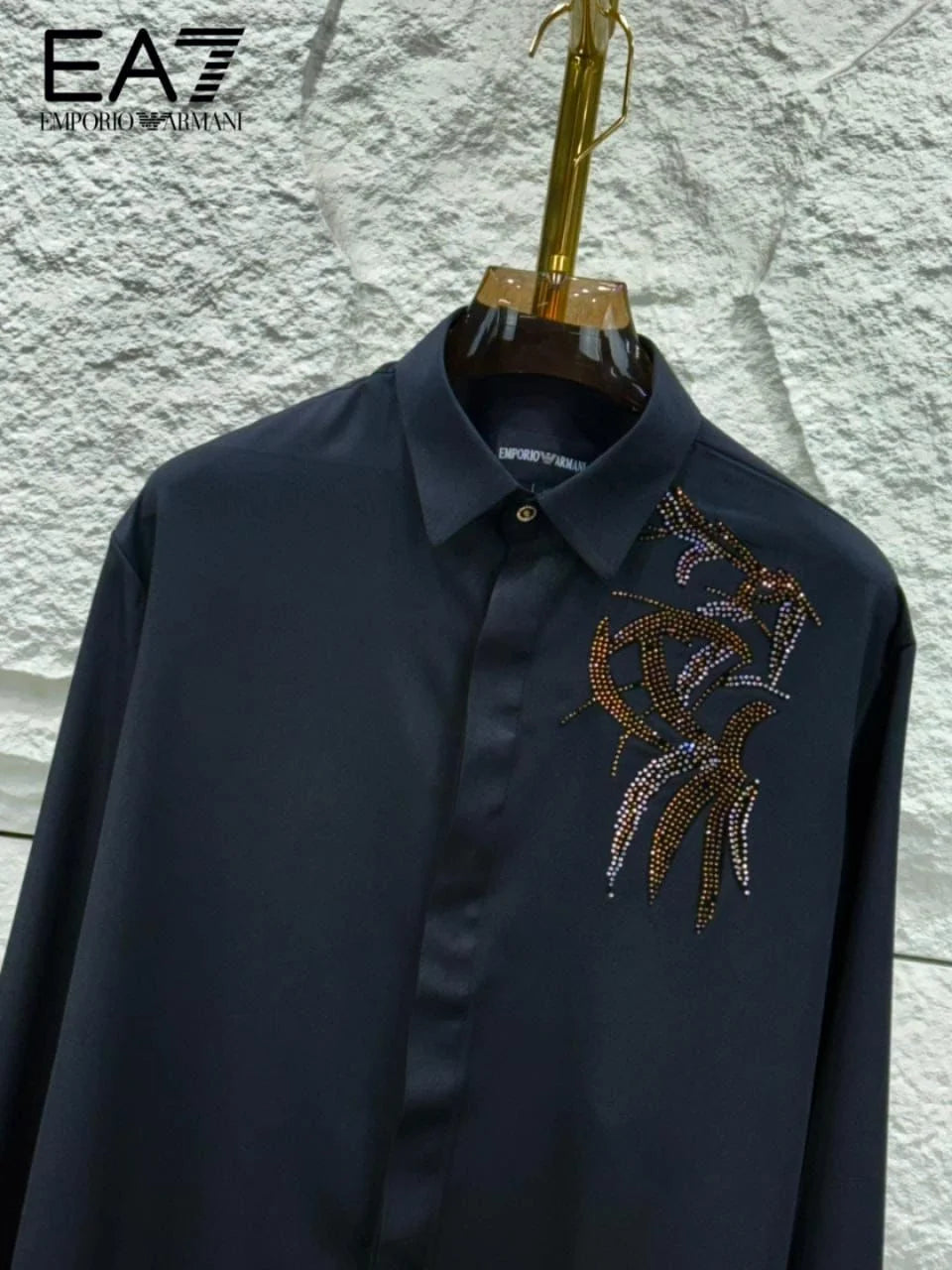 EMP*RIO ARM*NI || EA7 Men's Slim-Fit Rhinestone Embellished Button-Down Shirt