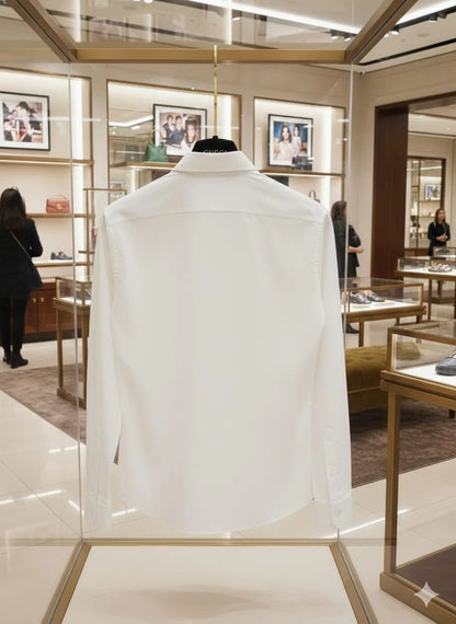 GUCCI || Men’s Interlocking G Starburst Oxford Shirt – Slim Fit Embroidered Button-Down