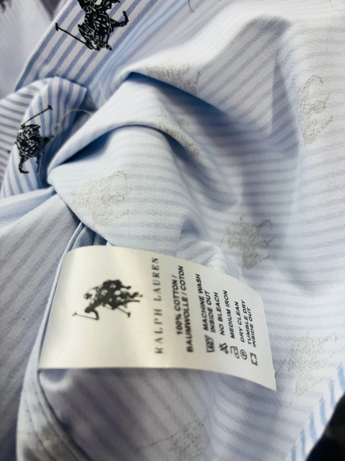 POLO RALPH LAUREN || Men's Custom Slim Fit Striped Shirt with All-Over Pony Motif