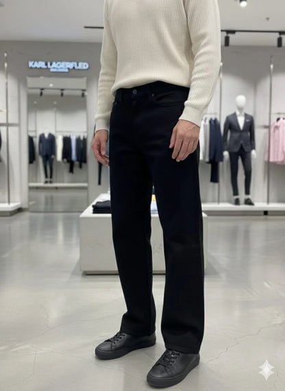 KARL LAGERFELD || Men’s Premium Slim-Fit Chino Trousers – Essential Luxury Cotton Stretch Pants