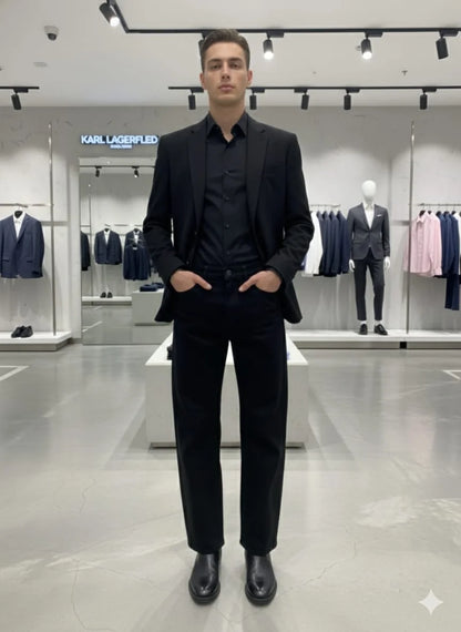 KARL LAGERFELD || Men’s Premium Slim-Fit Chino Trousers – Essential Luxury Cotton Stretch Pants