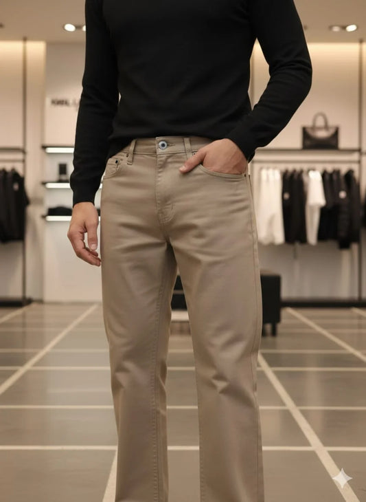 KARL LAGERFELD || Men’s Premium Slim-Fit Chino Trousers – Essential Luxury Cotton Stretch Pants