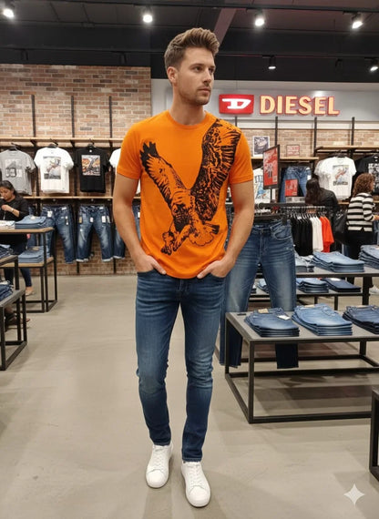 DIESEL || Men’s Graphic Logo T-Shirts – Premium Cotton Crew Neck Streetwear Collection