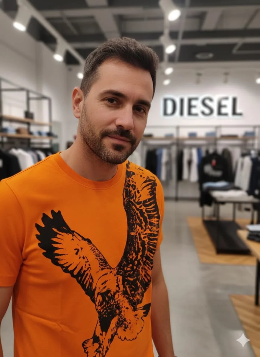 DIESEL || Men’s Graphic Logo T-Shirts – Premium Cotton Crew Neck Streetwear Collection