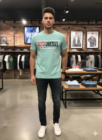 DIESEL || Men’s Graphic Logo T-Shirts – Premium Cotton Crew Neck Streetwear Collection