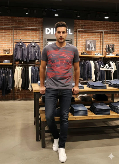 DIESEL || Men’s Graphic Logo T-Shirts – Premium Cotton Crew Neck Streetwear Collection