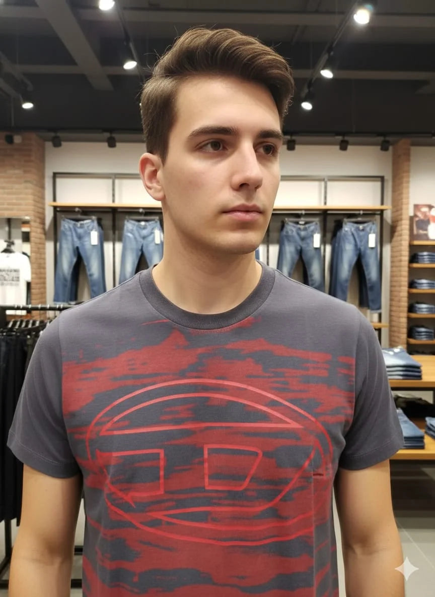 DIESEL || Men’s Graphic Logo T-Shirts – Premium Cotton Crew Neck Streetwear Collection