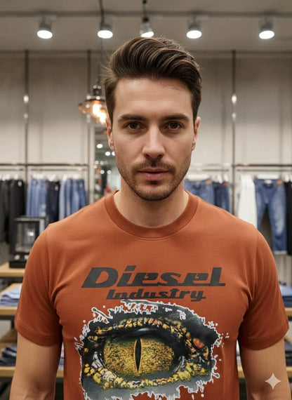 DIESEL || Men’s Graphic Logo T-Shirts – Premium Cotton Crew Neck Streetwear Collection