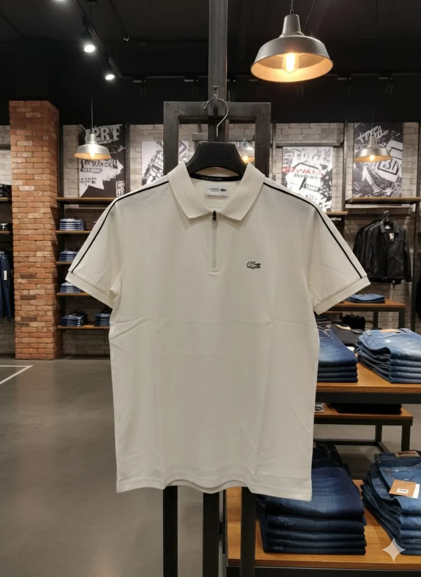 LACOSTE || Men’s Sport Golf Club Quarter-Zip Polo Shirt – Breathable Technical Piqué