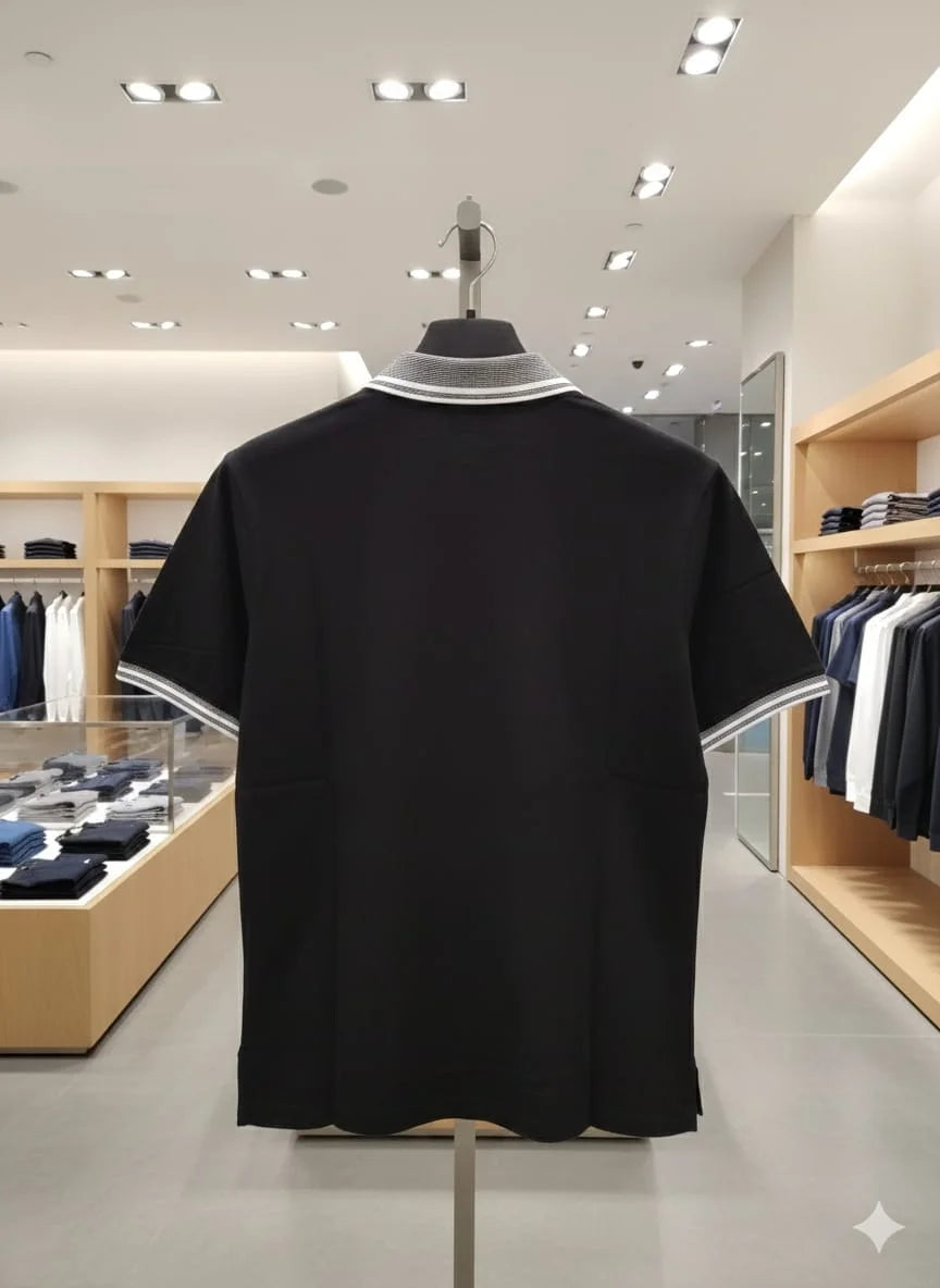 EMP*RIO ARM*NI || EA7 Men's Slim Fit Cotton Polo Shirt - Contrast Trim & Eagle Logo