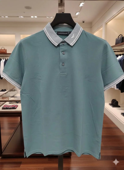 EMP*RIO ARM*NI || EA7 Men's Slim Fit Cotton Polo Shirt - Contrast Trim & Eagle Logo