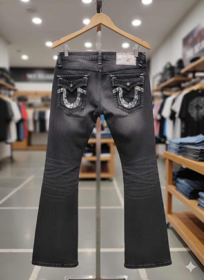 True Religion Joey Super T Bootcut Jeans - Paisley Horseshoe