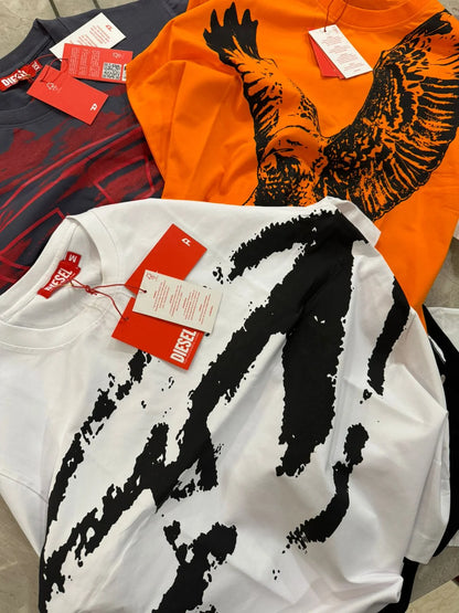 DIESEL || Men’s Graphic Logo T-Shirts – Premium Cotton Crew Neck Streetwear Collection
