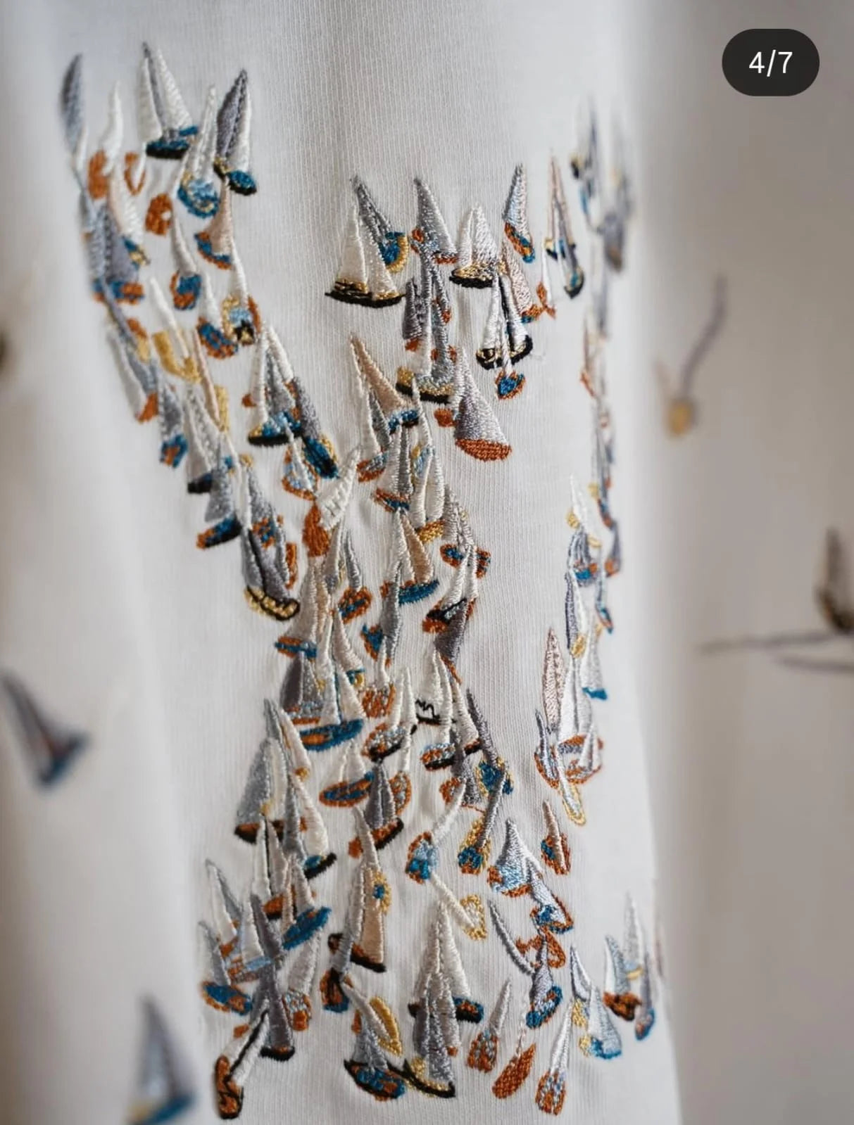 LOUIS VUITTON || Sailboat Embroidered LV Logo T-Shirt - White Luxury Tee