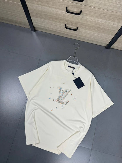 LOUIS VUITTON || Sailboat Embroidered LV Logo T-Shirt - White Luxury Tee