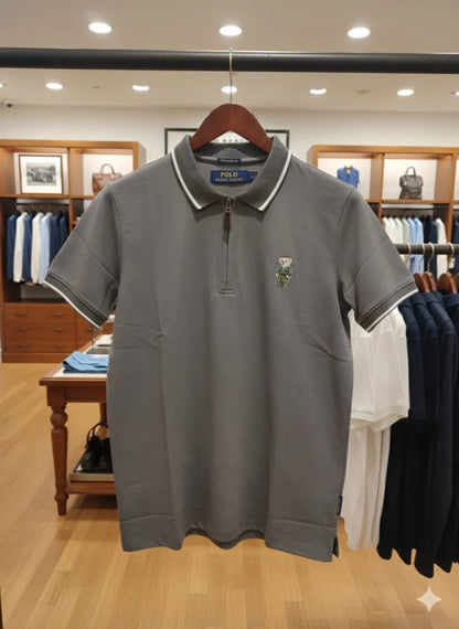 POLO RALPH LAUREN || Men’s Custom Slim Fit Bear Quarter-Zip Polo Shirt
