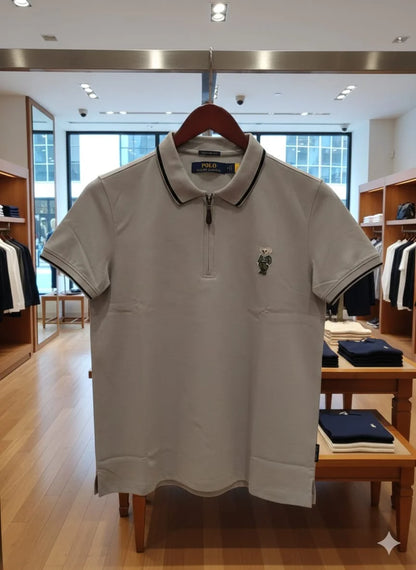 POLO RALPH LAUREN || Men’s Custom Slim Fit Bear Quarter-Zip Polo Shirt