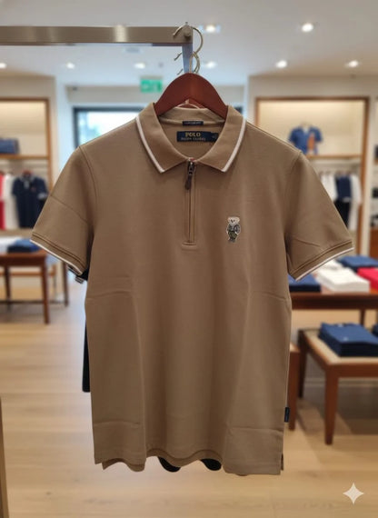 POLO RALPH LAUREN || Men’s Custom Slim Fit Bear Quarter-Zip Polo Shirt