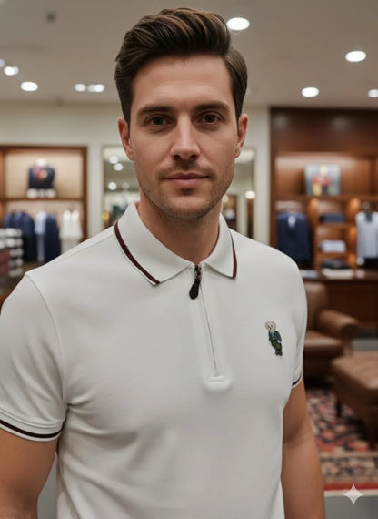 POLO RALPH LAUREN || Men’s Custom Slim Fit Bear Quarter-Zip Polo Shirt